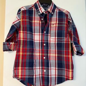 Tommy Hilfiger Red and Blue Button Down Shirt Classic Fit